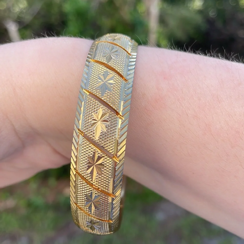 Gold Tone Bangle Bracelet - Picture 3 of 12